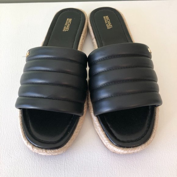 Michael Kors Royce Quilted Leather Slide Sandal - Picture 4 of 11